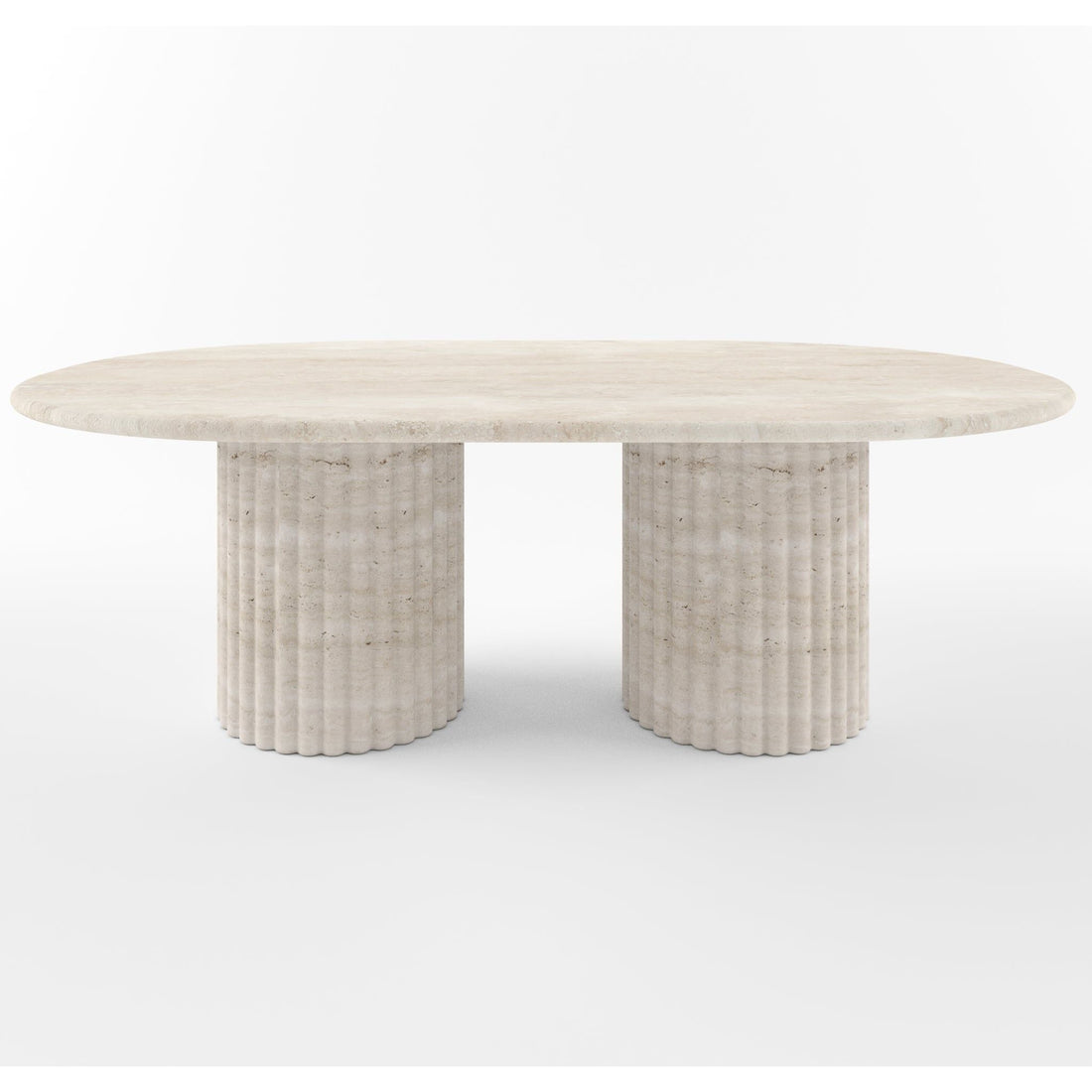 Table basse ovale en travertin Aya - Design intemporel et élégant