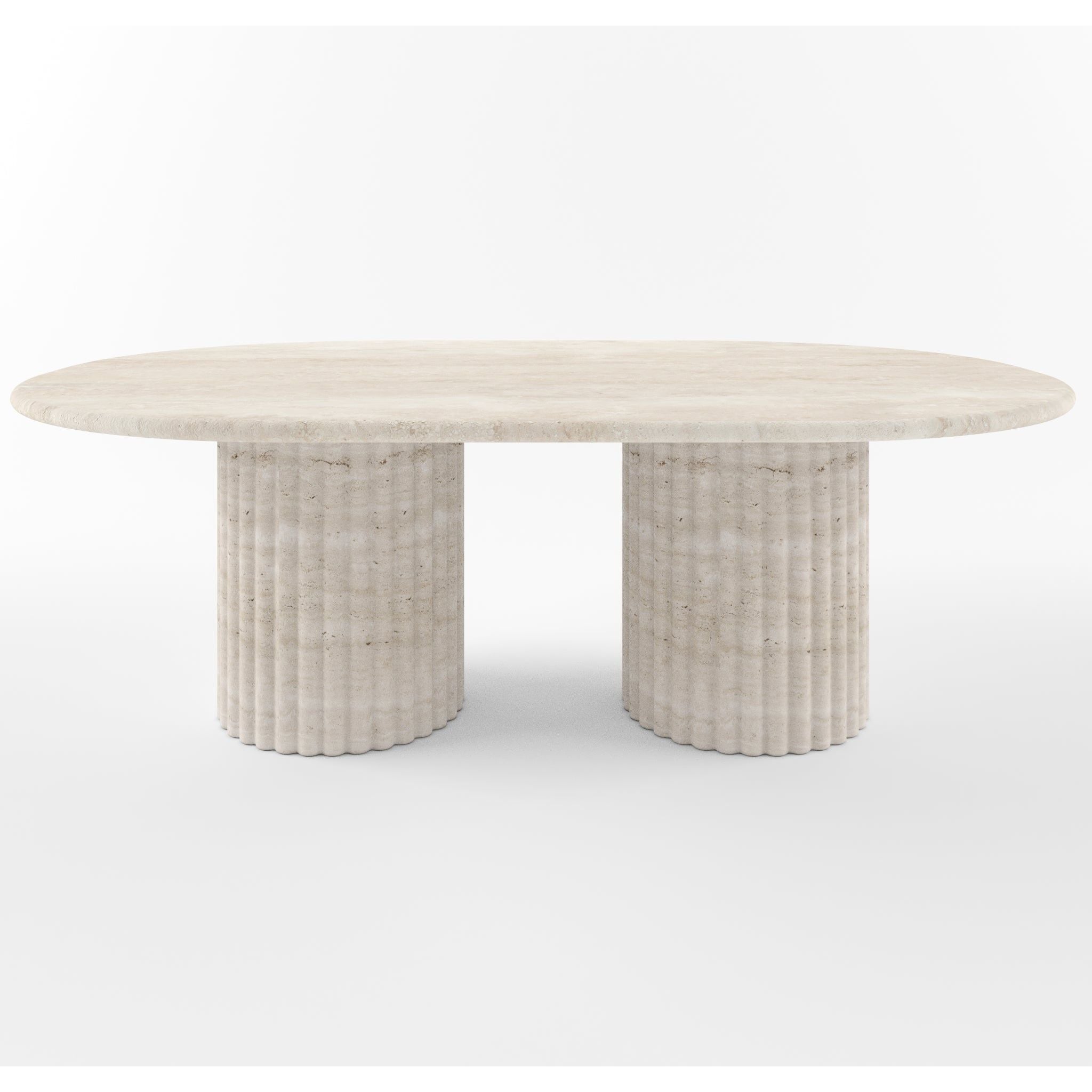 Table basse ovale Trvertin Aya - Design intemporel et élégant