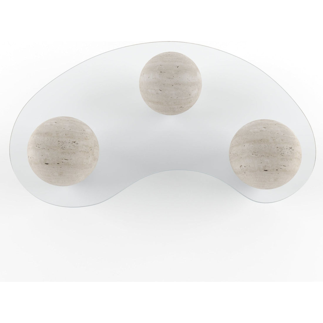 Arena Glass Coffee Table Organic – Travertine Spheres