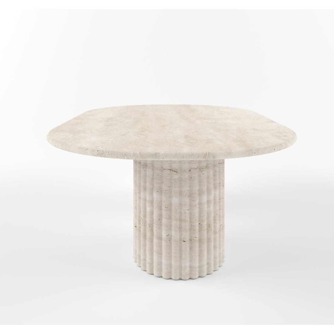 Table basse ovale en travertin Aya - Design intemporel et élégant