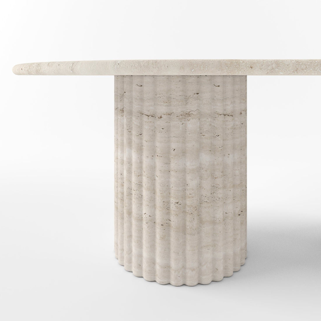 Travertine Oval Coffee Table Aya - Timeless and Elegant Design