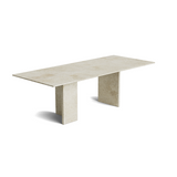 Travertine rectangular dining table - Crosscut - Cornerstone - Honed