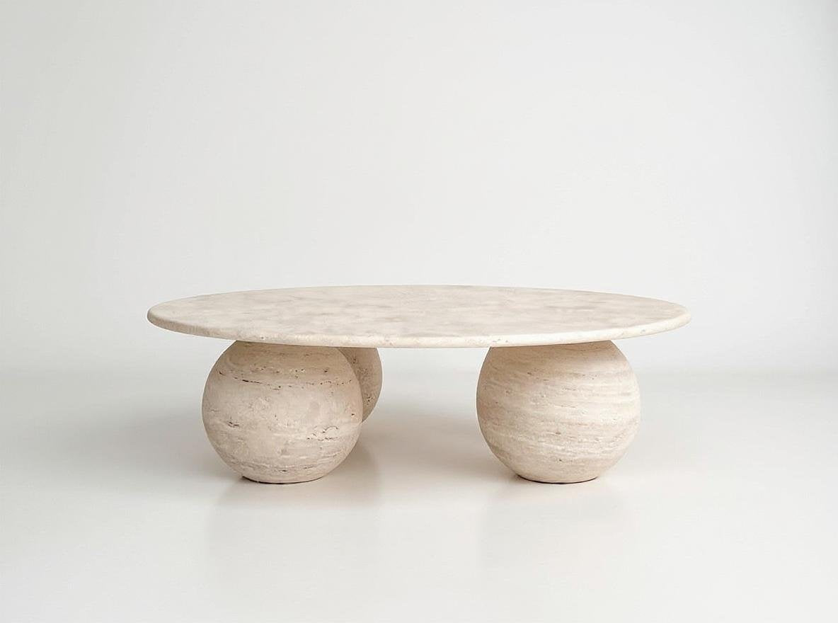 Table basse en travertin Lunar