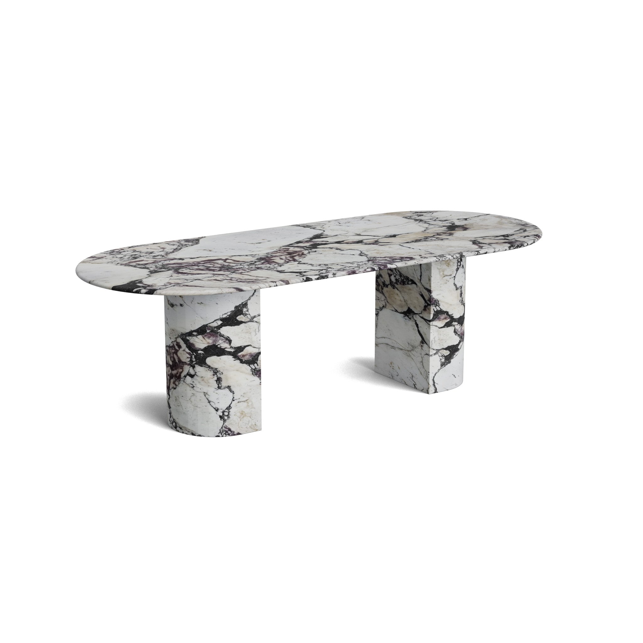 Marble oval dining table - Calacatta Viola - Hillside Big - Honed