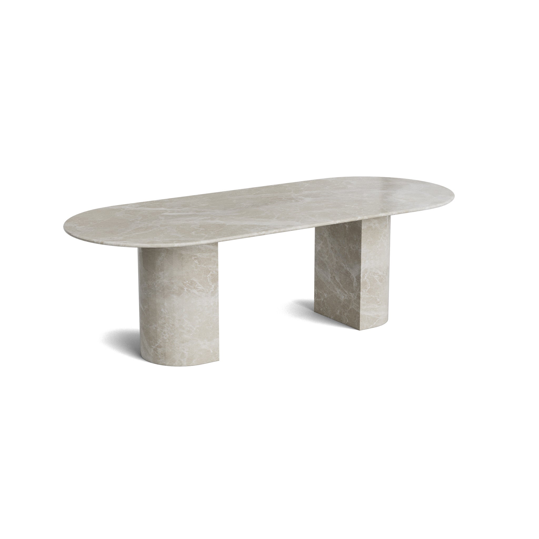 Marble oval dining table - Beige River - Hillside Big - Polished