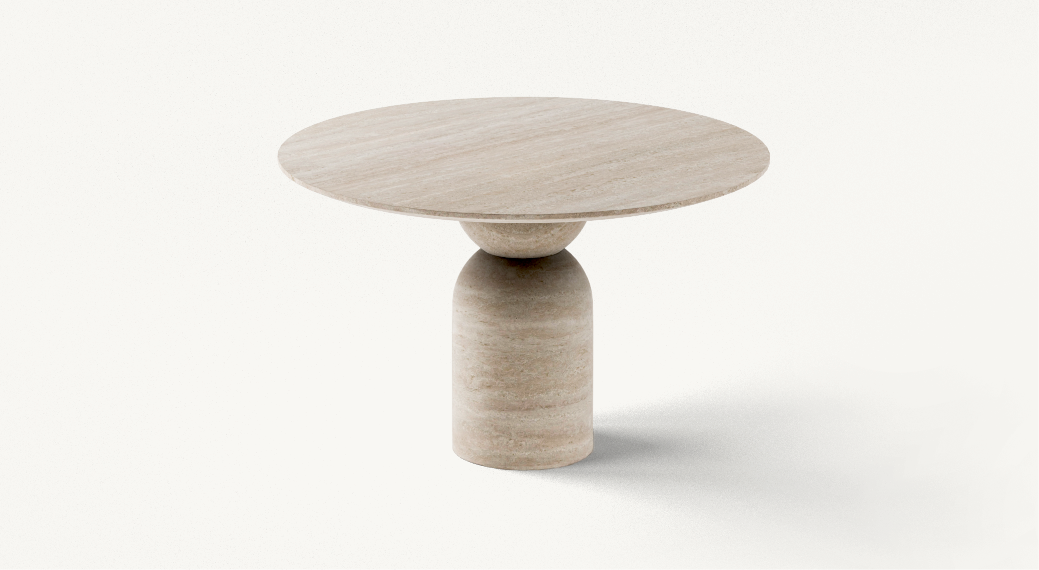 Table de salle à manger ronde en travertin Tornado