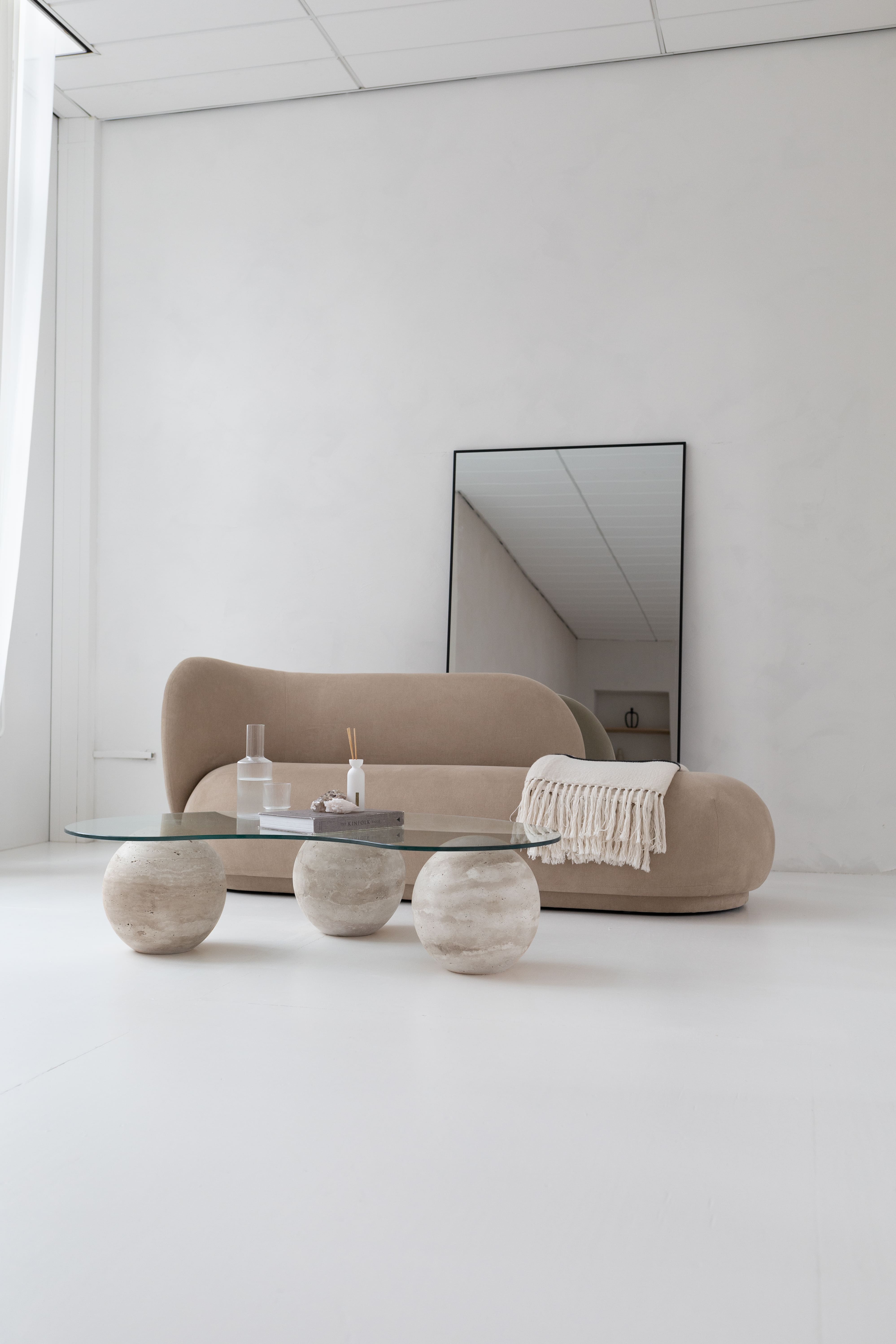 Table basse en verre Arena Organic - Trvertin Bollen