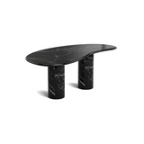 Organic Marble Dining Table - Noir - Stream - Polished