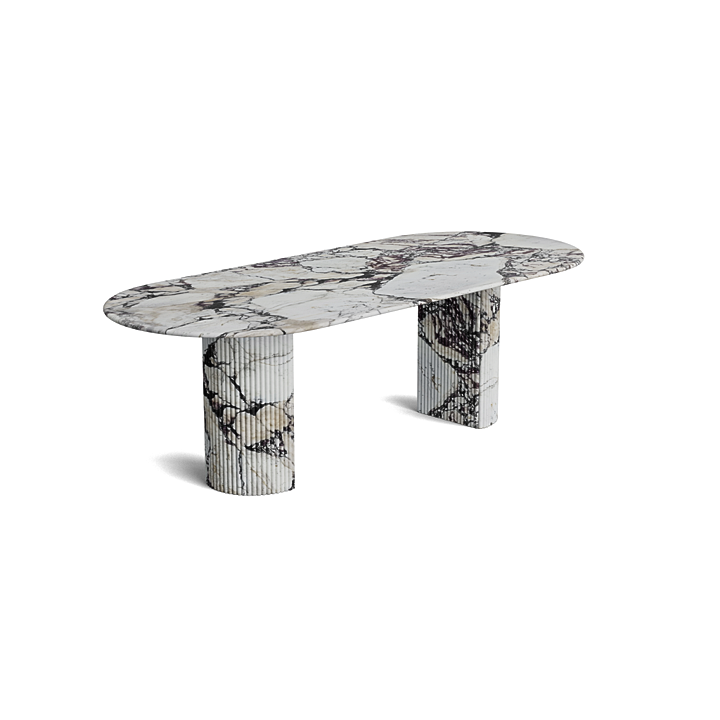 Marble oval dining table - Calacatta Viola - Flute Natural Stone - Honed