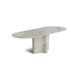 Organic Marble Ovale Dining Table - Beige River - Ebb - Polished
