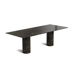 Marble rectangular dining table - Dark Emparador - Stream - Polished