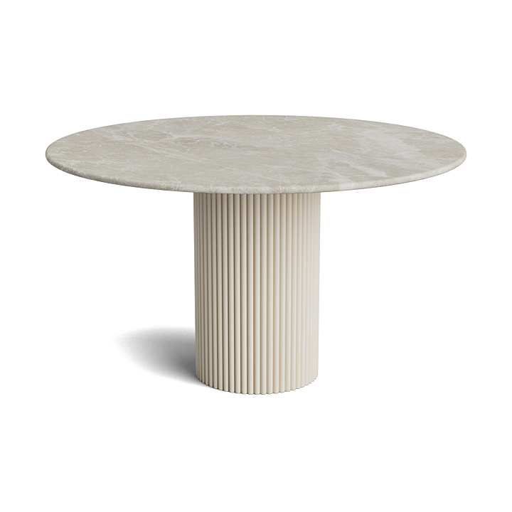 Marble round dining table - Vanilla - Ripple Wooden - Polished