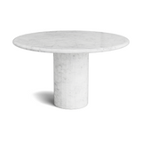 Marble round dining table - Bianco - Stream - Polished