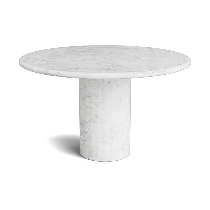 Marmeren ronde eettafel - Bianco - Stream - Gepolijst