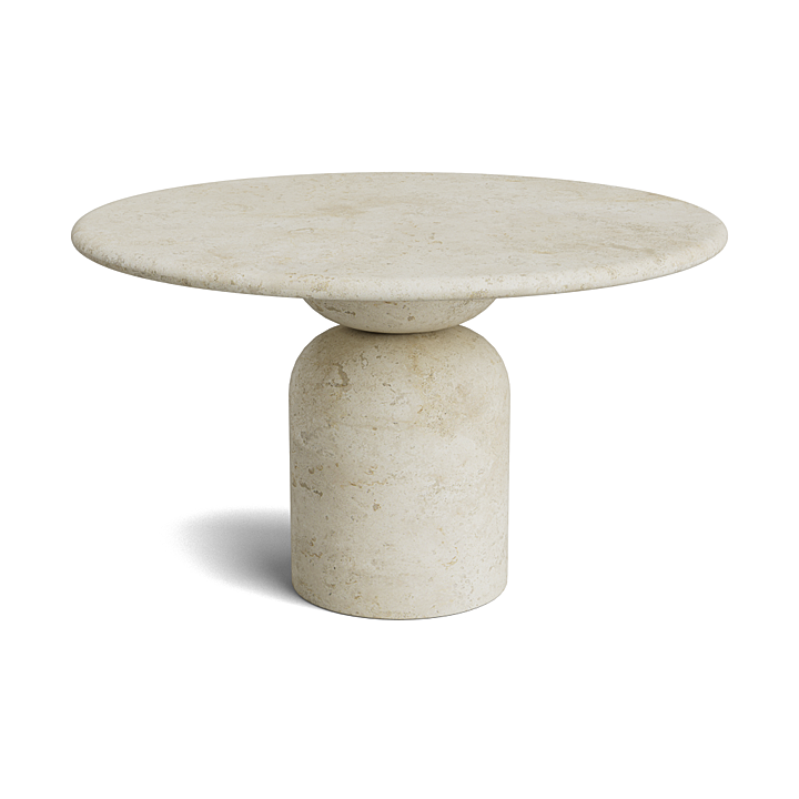 Travertine round dining table - Light Crosscut - Tornado - Honed