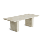 Travertine rectangular dining table - Crosscut - Ridge - Honed