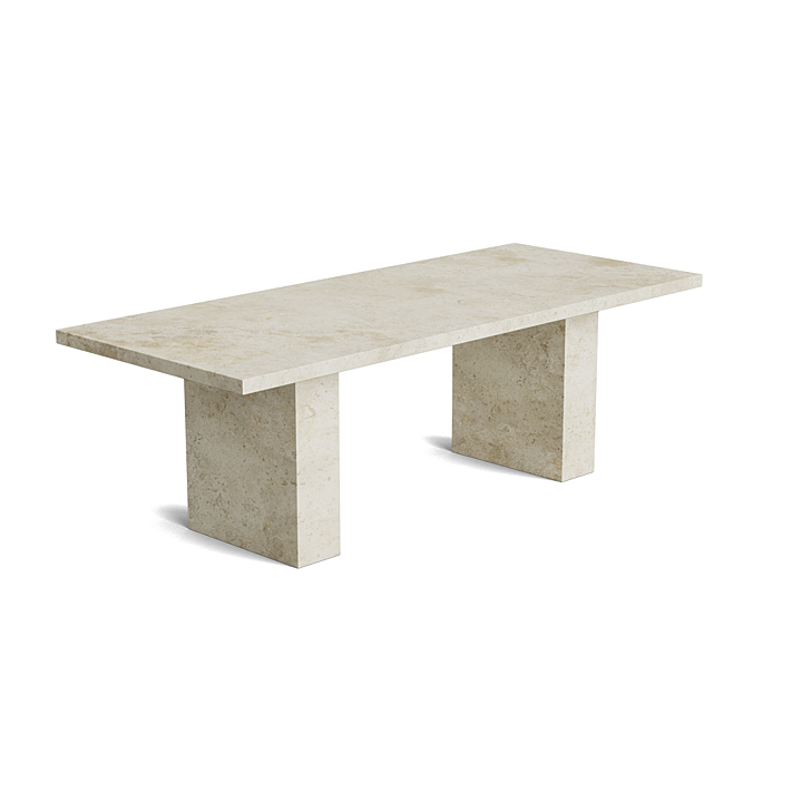 Travertine Rectangular Dining Table - Crosscut Ridge - Honed