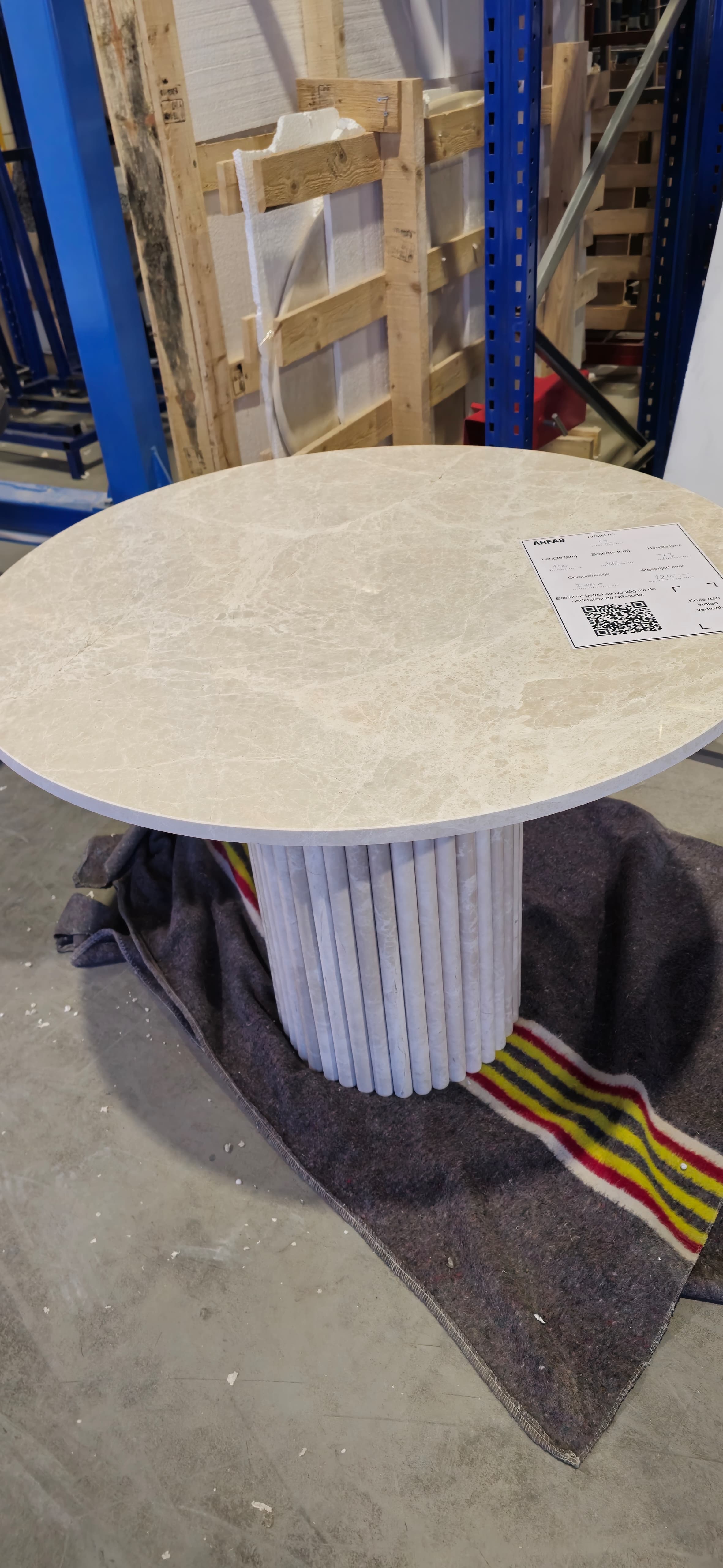 Esstisch rund - Vanille-Marmor - Ripple - SCL