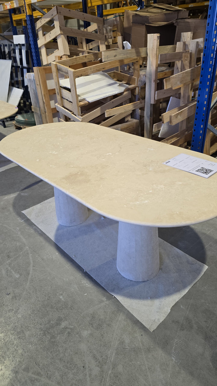 Oval dining table Travertine - Pebble - SCL