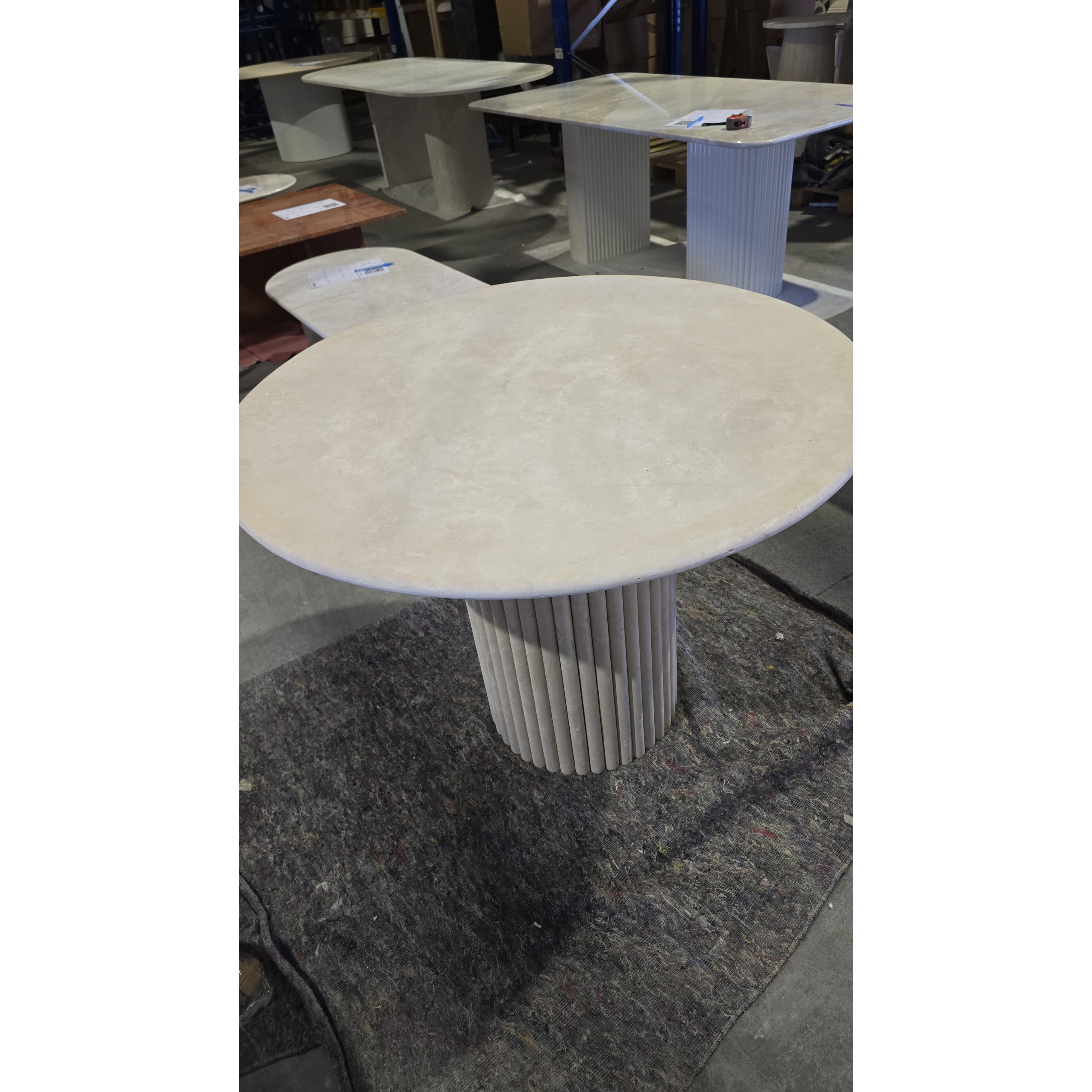 Ronde eettafel Ripple - Travertin - SCL
