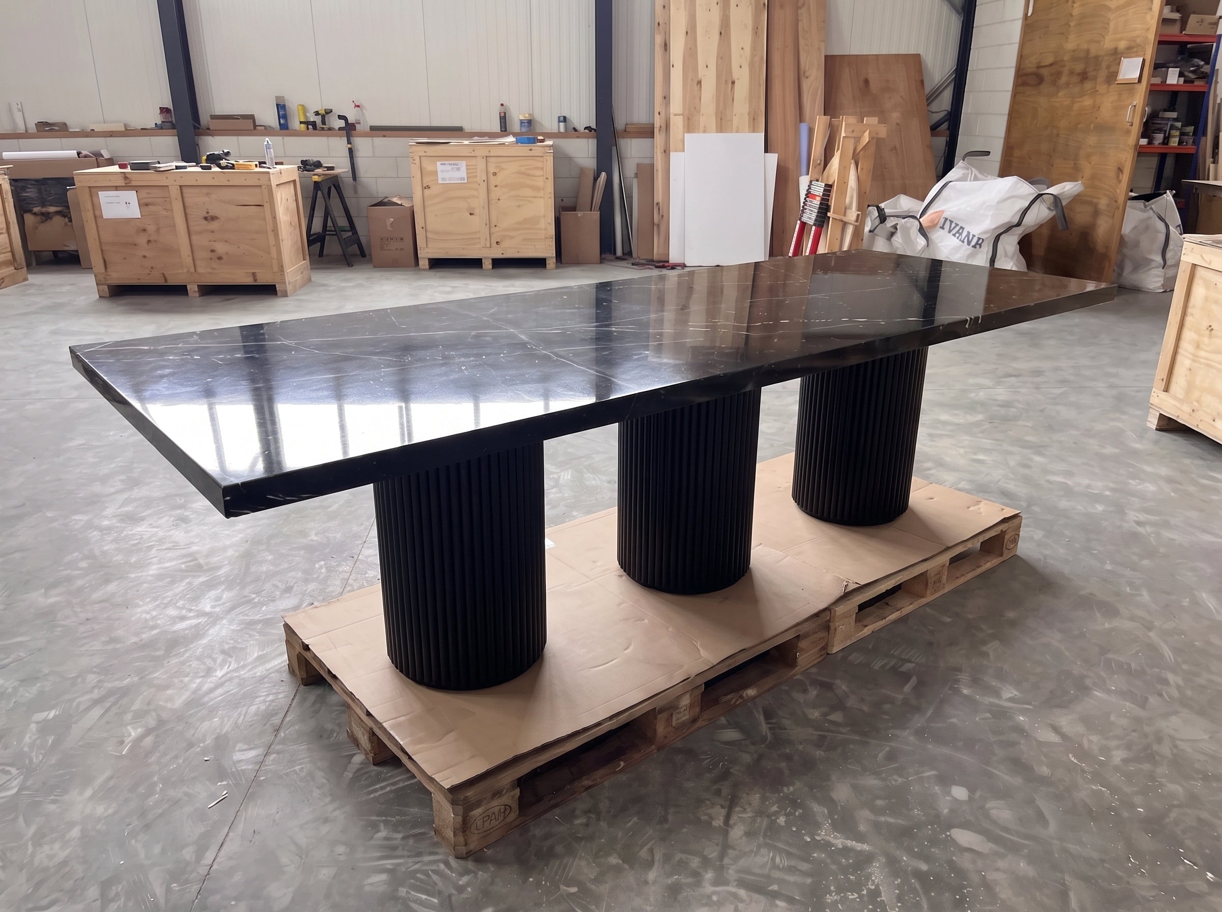 Eettafel Ripple - Nero Marquina - 300 cm